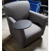 Grey Patterned Reception Sofa Armchair with Swivel Table